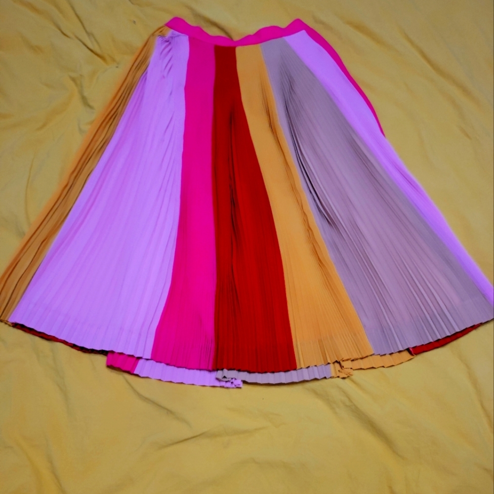 J.Crew Pleated Color Block Skirt